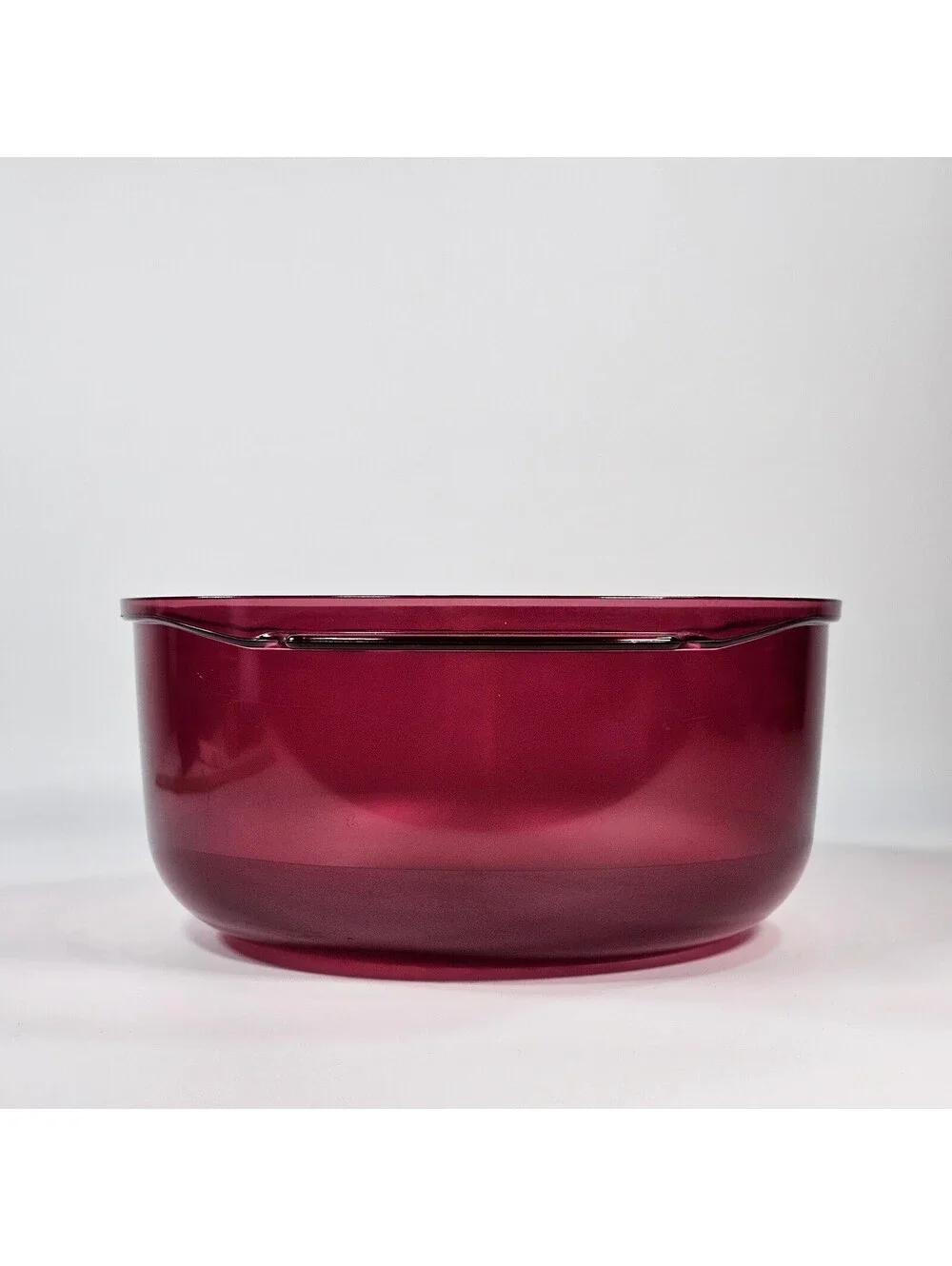 Tupperware Microwave Casserole Dish Cranberry Red Translucent Round Cooker 9in
